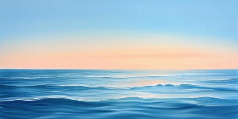 Fototapeta premium Pintura océano atardecer