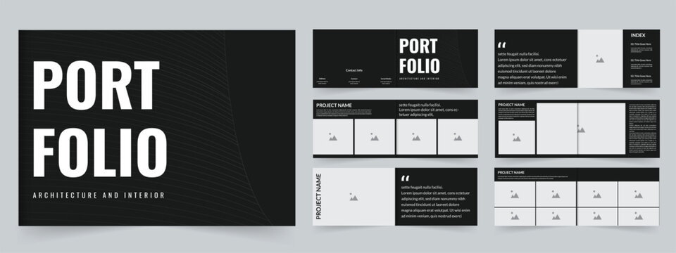 Architecture portfolio layout book design real estate portfolio template