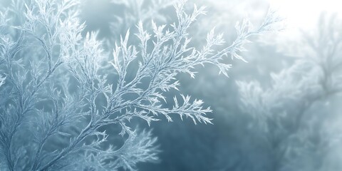 A frosted glass effect with soft patterns mimicking icy branches.