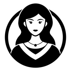 Beautiful Women's icon, silhouette vector Illustration For graphic design project, transparent background