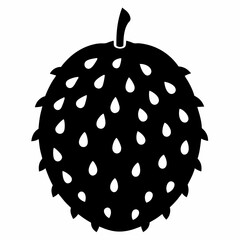Soursop black silhouette vector
