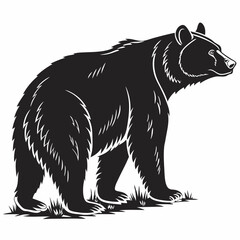 Bear vector silhouette black design white background