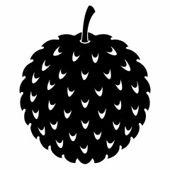 Soursop black silhouette vector