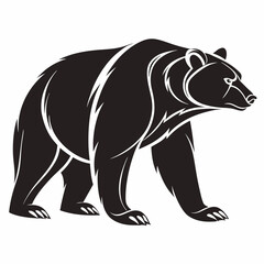 Bear vector silhouette black design white background