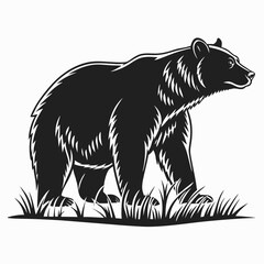 Bear vector silhouette black design white background