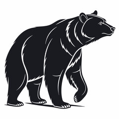 Bear vector silhouette black design white background