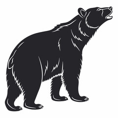 Bear vector silhouette black design white background
