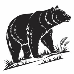 Bear vector silhouette black design white background