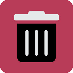 Simple trash can dustbin flat icon vector illustration 