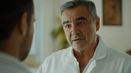 Obraz premium Elderly Man Discussing with Another