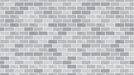 Gray brick wall seamless pattern, vector background, rectangular bricks, light and dark tones.
