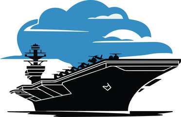 Vector aircraft carrier icon