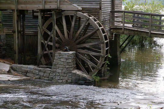Old grist mill water wheel