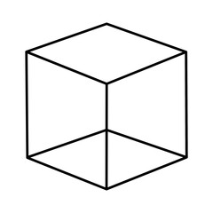 Cube geometric figure vector icon PNG