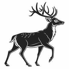 Deer vector silhouette black design white background