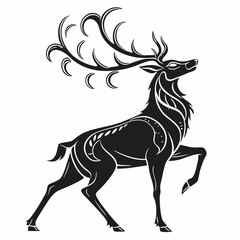 Deer vector silhouette black design white background