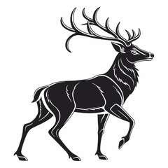 Deer vector silhouette black design white background