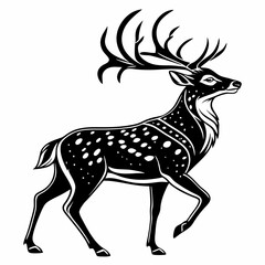 Deer vector silhouette black design white background