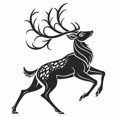 Deer vector silhouette black design white background