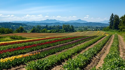 Colorful garden view