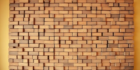 Obraz premium Abstract Wooden Block Wall Texture Irregularly Shaped Blocks Create a Unique and Textured Surface