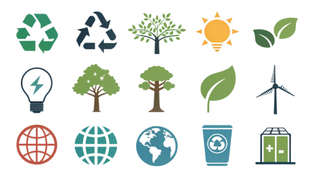 set of ecology icons