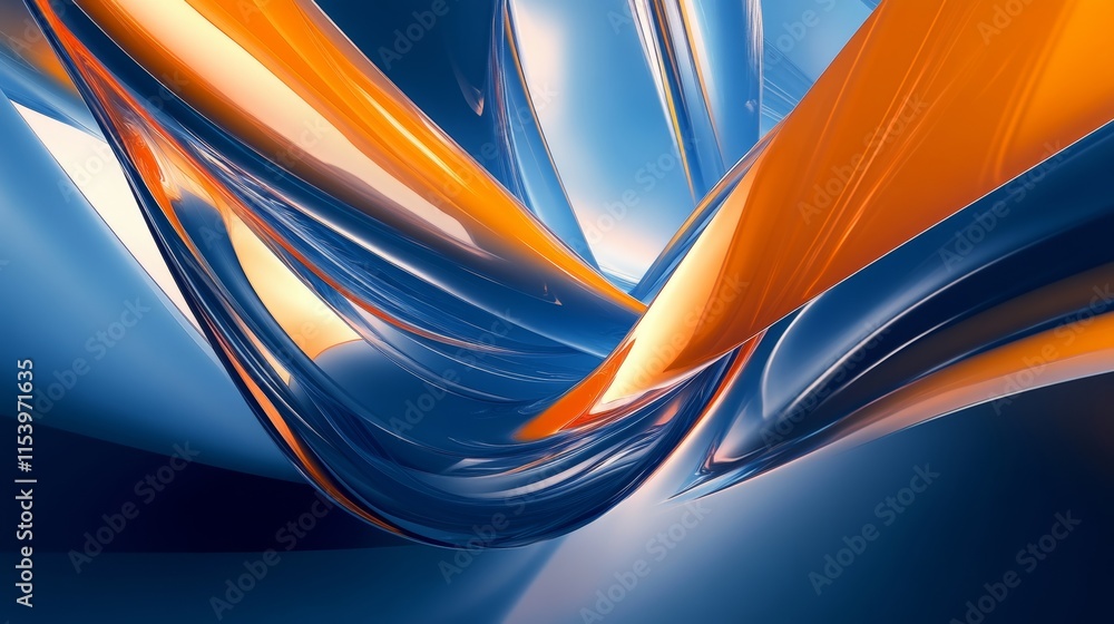 Poster vibrant abstract design showcasing flowing shapes and dynamic colors in a modern art style at a crea