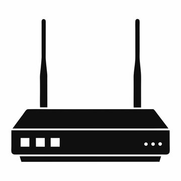 black router with antennas clip art preview