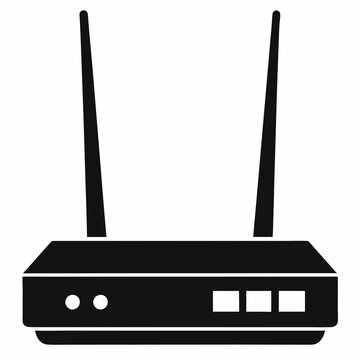 black wifi router with antennas clip art preview