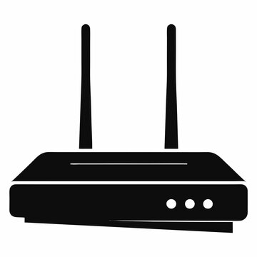 black wifi router with antennas clip art preview