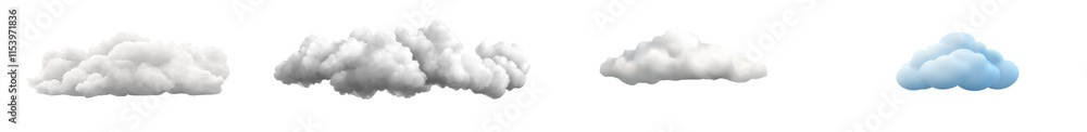 Aufkleber a solitary white soft cloud on an invisible background.