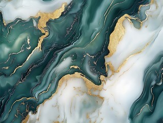A liquid marble pattern in shades of jade green, white, and gold.