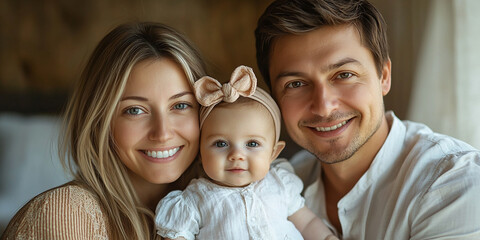 Fototapeta premium Young parents with a baby together