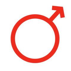 Doodle icon gender that can be used for sticker, book, mandala, scrapbook, icon, decorative, set women and man etc. with aesthetic colorful red color