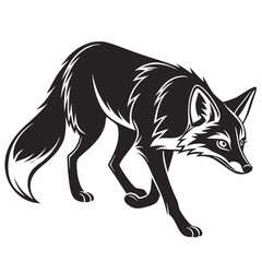 Fox vector silhouette black design white background