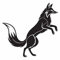 Fox vector silhouette black design white background
