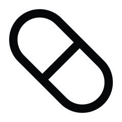 Pills vector icon, medical capsules pictogram on background, soft gel capsules icon