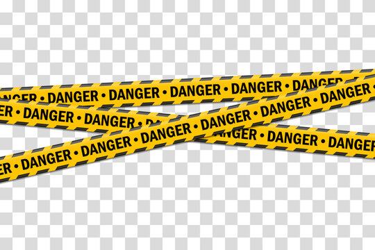 Set of danger caution seamless tapes. Police warning line. Danger or hazard stripe. Warning label, warning tape, danger signs vector. Creative vector illustration of black and yellow police stripe
