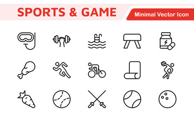Sports Icon Set. A dynamic collection of vibrant icons representing various sports and activities, perfect for enhancing apps, websites, and marketing materials.
