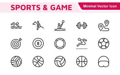 Sports Icon Set. A dynamic collection of vibrant icons representing various sports and activities, perfect for enhancing apps, websites, and marketing materials.