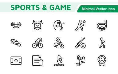 Sports Icon Set. A dynamic collection of vibrant icons representing various sports and activities, perfect for enhancing apps, websites, and marketing materials.