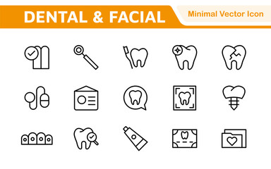 Dental Icon Set. A comprehensive collection of vibrant and professional icons for dental practices, perfect for patient communication to promote oral health awareness.