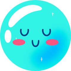 Bubble Calm Face Cartoon