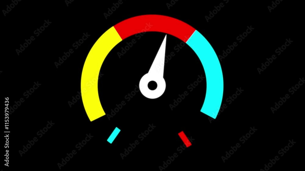 Poster tachometer or speedometer animations. animated business speedometer. rating customer satisfaction me