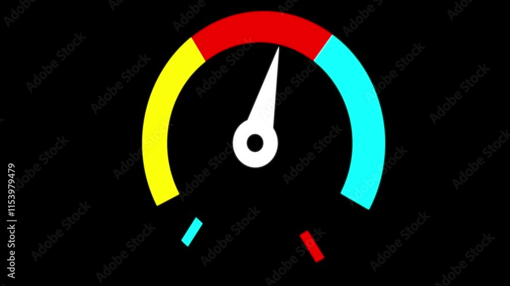 Poster 3d tachometer or speedometer animations. animated business speedometer. rating customer satisfaction