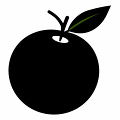 Clementine black silhouette vector