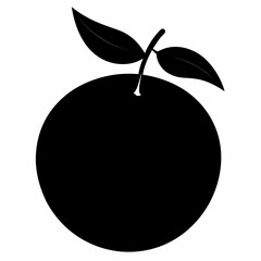 Clementine black silhouette vector