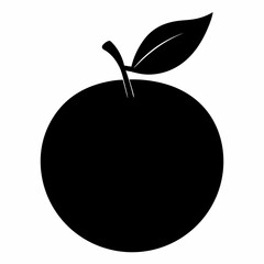 Clementine black silhouette vector