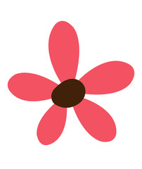 Flower clip art design on plain white transparent isolated background for card, shirt, hoodie, sweatshirt, apparel, tag, mug, icon, poster or badge