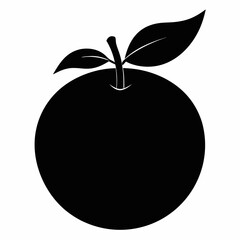 Clementine black silhouette vector